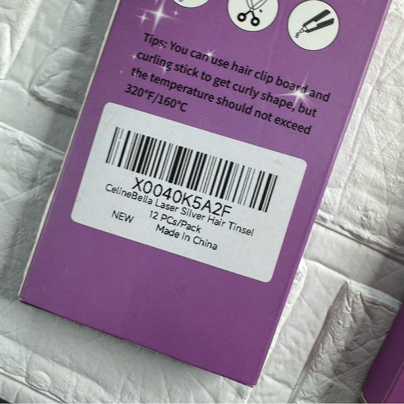 New CelieBella Glitter Hair Tinsel Set 3 packs x 12 clips - Picture 5 of 9